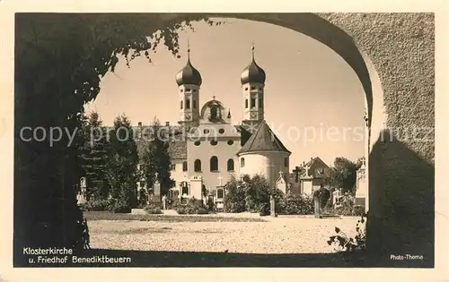 AK / Ansichtskarte Benediktbeuern Klosterkirche und Friedhof Benediktbeuern