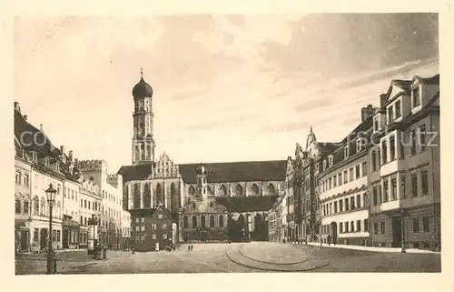 AK / Ansichtskarte Augsburg Maximiliansplatz und St Ulrichskirchen Augsburg