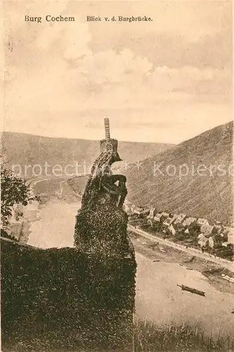 AK / Ansichtskarte Cochem_Mosel Burg Cochem Blick von der Burgbruecke Cochem Mosel