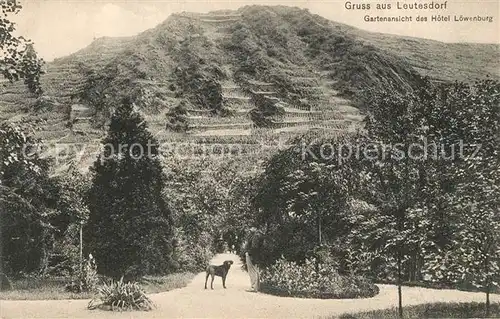 AK / Ansichtskarte Leutesdorf_Rhein Gartenansicht des Hotel Loewenburg Leutesdorf Rhein