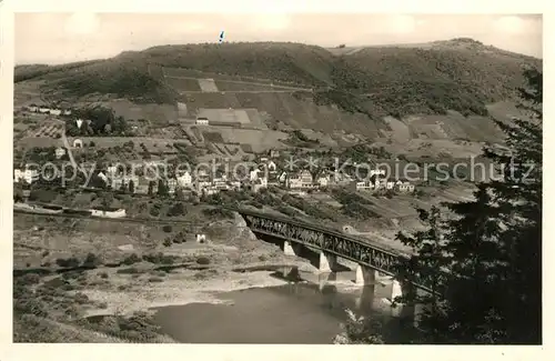 AK / Ansichtskarte Bullay_Mosel Eisenbahnbruecke Moselpartie Bullay_Mosel