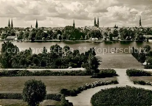 AK / Ansichtskarte Luebeck Blick von Osten ueber die Wakenitz Luebeck