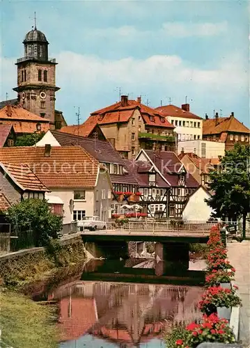 AK / Ansichtskarte Lauterbach_Hessen Partie an der Lauter Altstadt Kirche Lauterbach Hessen