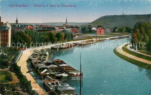 AK / Ansichtskarte Saarbruecken Saarpartie mit Winterberg Saarbruecken