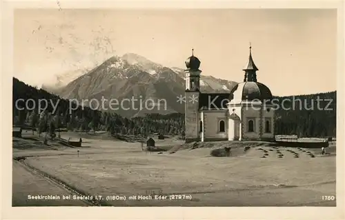 AK / Ansichtskarte Seefeld_Tirol Seekirchlein mit Hocheder Seefeld Tirol