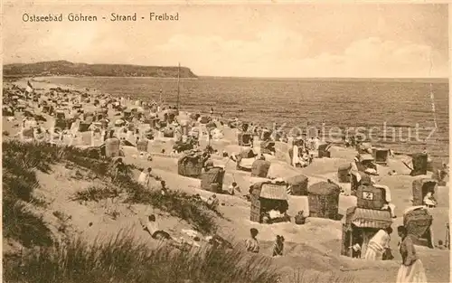 AK / Ansichtskarte Goehren_Ruegen Strand Freibad Goehren Ruegen