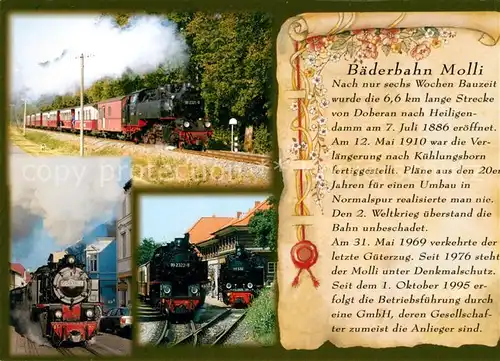 AK / Ansichtskarte Bad_Doberan Baederbahn Molli Dampflokomotive Bad_Doberan