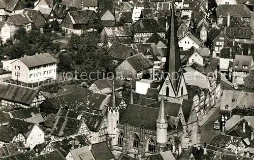 AK / Ansichtskarte Schotten_Hessen Zentrum Kirche Fliegeraufnahme Schotten Hessen