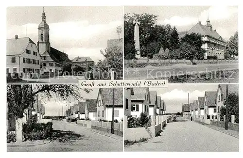 AK / Ansichtskarte Schutterwald Kirche Hotel Strassenpartien Schutterwald