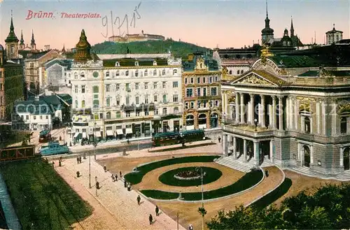 AK / Ansichtskarte Bruenn_Brno Theaterplatz Bruenn_Brno