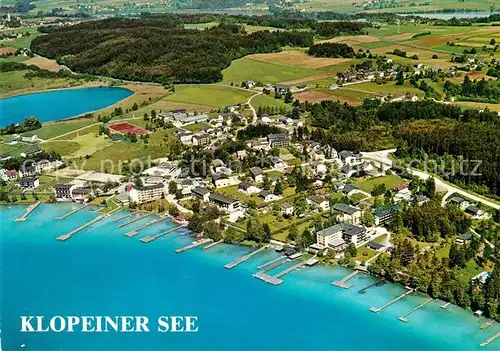 AK / Ansichtskarte Klopeinersee Fliegeraufnahme Seepartie Klopeinersee