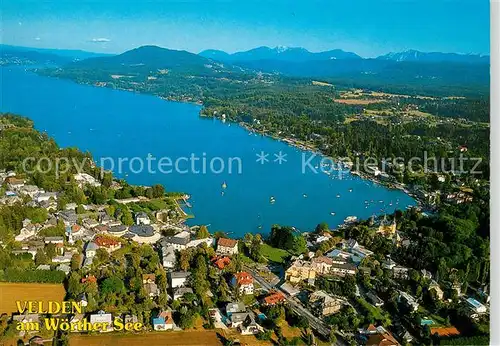 AK / Ansichtskarte Velden_Woerthersee Alpenpanorama Fliegeraufnahme Velden Woerthersee