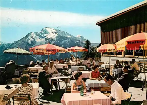 AK / Ansichtskarte Mayrhofen_Zillertal Terrasse Penkenbahn Bergstation Gruenberg Zillertaler Alpen Mayrhofen_Zillertal