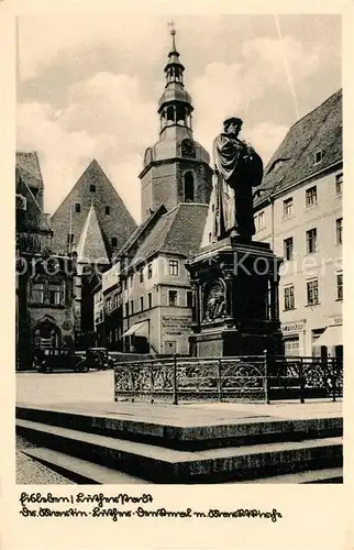 AK / Ansichtskarte Eisleben Martin Luther Denkmal Marktkirche Eisleben