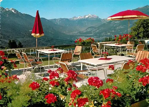 AK / Ansichtskarte Greifenburg Alm Restaurant Tschabitscher Blick ins Drautal Greifenburg