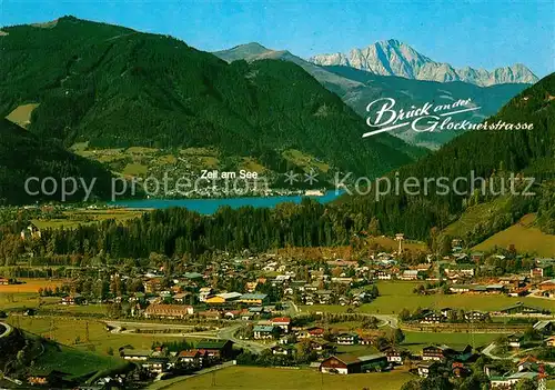 AK / Ansichtskarte Bruck_Grossglocknerstrasse Panorama Blick nach Zelt am See Hohe Tauern Fliegeraufnahme Bruck