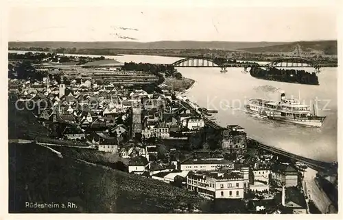 AK / Ansichtskarte Ruedesheim_Rhein Panorama Ruedesheim Rhein