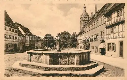 AK / Ansichtskarte Sangerhausen_Suedharz Alter Brunnen Marktplatz Sangerhausen Suedharz