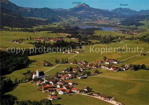 AK / Ansichtskarte Maria_Rain_Allgaeu mit Gruentensee Gruenten Stuiben Allgaeuer Alpen Fliegeraufnahme Maria_Rain_Allgaeu