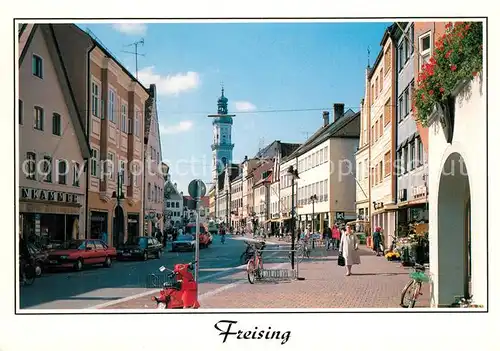 AK / Ansichtskarte Freising_Oberbayern Untere Hauptstrasse Kirche Freising Oberbayern