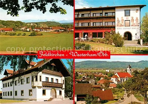 AK / Ansichtskarte Westerham_Feldkirchen Westerham Panorama Hotel Gasthof Mareis Ortsansicht mit Kirche Westerham