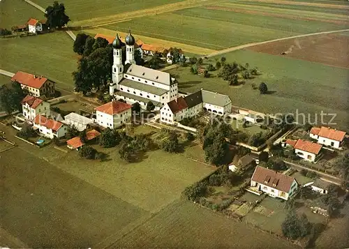 AK / Ansichtskarte Bruckmuehl_Rosenheim Wallfahrtskirche Weihenlinden Fliegeraufnahme Bruckmuehl Rosenheim