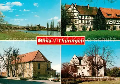 AK / Ansichtskarte Mihla Partie an der Werra Kirche Rotes Schloss Graues Schloss Mihla