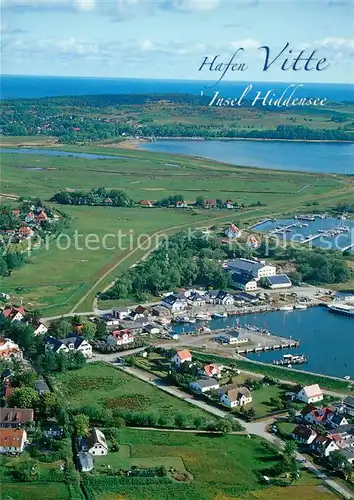 AK / Ansichtskarte Vitte_Hiddensee Hafen Fliegeraufnahme Vitte Hiddensee