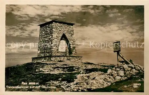 AK / Ansichtskarte Rax Heldendenkmal Heukuppe Rax