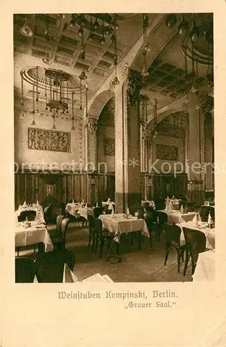 AK / Ansichtskarte Berlin Weinstuben Kempinski Grauer Saal Berlin