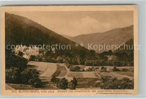 AK / Ansichtskarte Bad_Blankenburg Sanatorium Schwarzeck Bad_Blankenburg