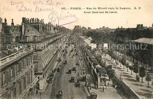 AK / Ansichtskarte Paris Rue de Rivoli vers le Louvre Paris