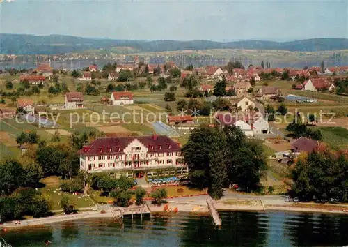 AK / Ansichtskarte Insel_Reichenau Strandhotel Loechnerhaus Fliegeraufnahme Insel Reichenau