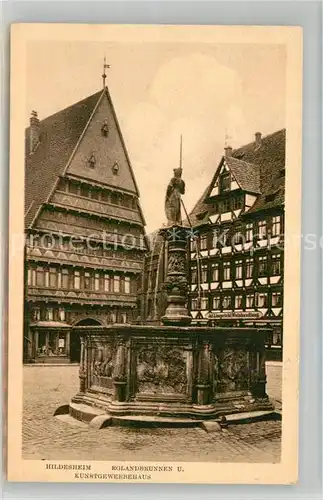 AK / Ansichtskarte Hildesheim Rolandbrunnen und Kunstgewerbehaus Hildesheim