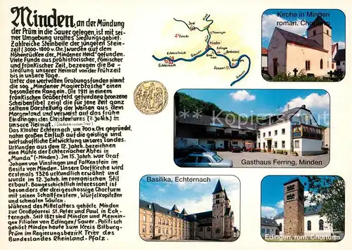 AK / Ansichtskarte Minden_Sauer Kirche Gasthaus Ferring Basilika Echternach Edingen Chorturm Minden Sauer