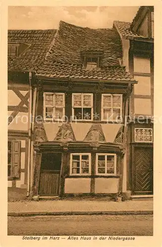 AK / Ansichtskarte Stolberg_Harz Altes Haus in der Niedergasse Stolberg Harz