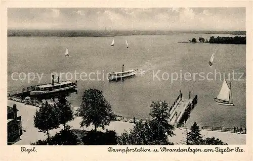 AK / Ansichtskarte Tegel Dampferstation und Strandanlagen am Tegeler See Tegel