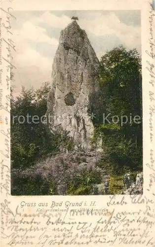 AK / Ansichtskarte Bad_Grund Kaiserdenkmal am Huebichenstein Bad_Grund