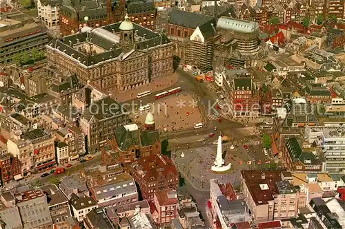 AK / Ansichtskarte Amsterdam_Niederlande Dam Koninklijk Paleis Nationale Monument Luchtopname Dam Koeniglicher Palast Nationaldenkmal Amsterdam_Niederlande