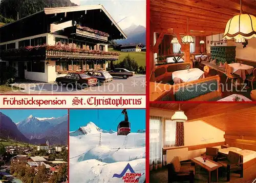 AK / Ansichtskarte Kaprun Pension St Christophorus Blick auf Kitzsteinhorn Hohe Tauern Kaprun