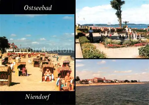 AK / Ansichtskarte Niendorf_Ostseebad Strand Promenade Panorama Niendorf_Ostseebad