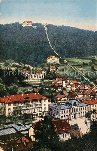 AK / Ansichtskarte Wildbad_Schwarzwald mit Sommerberg und Bergbahn Wildbad_Schwarzwald