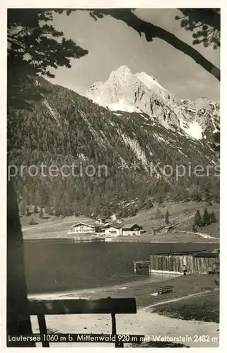 AK / Ansichtskarte Lautersee_Mittenwald mit Wetterstein Lautersee Mittenwald