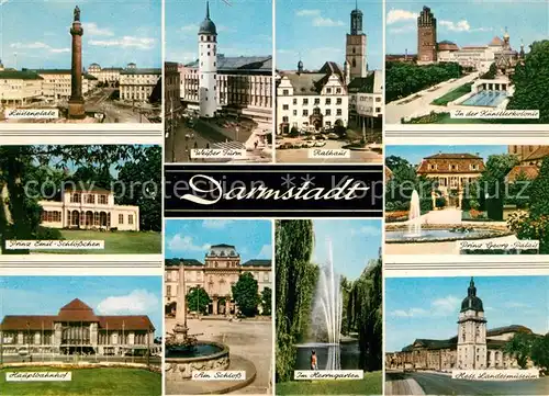 AK / Ansichtskarte Darmstadt Luisenplatz Prinz Emil Schloesschen Prinz Georg Palais Schloss Herrngarten Landesmuseum Darmstadt