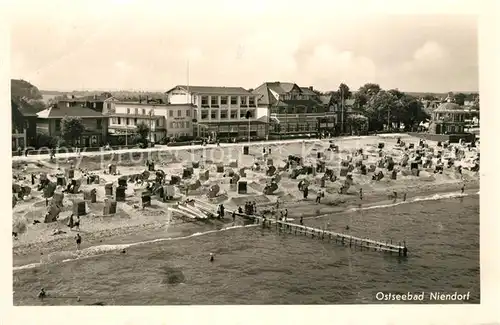 AK / Ansichtskarte Niendorf_Ostseebad Strand Hotels Fliegeraufnahme Niendorf_Ostseebad