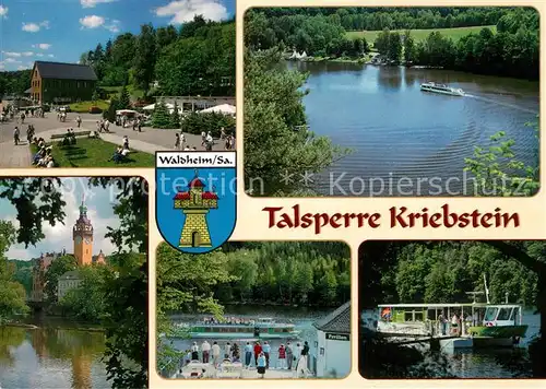 AK / Ansichtskarte Kriebstein Talsperre Restaurant Seeterrassen Lauenhain Wappenfelsen  Kriebstein