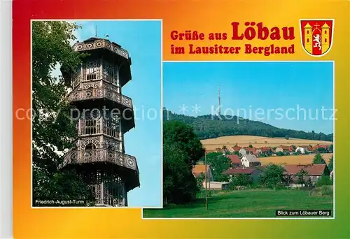 AK / Ansichtskarte Loebau_Sachsen Friedrich August Turm Loebauer Berg Loebau Sachsen