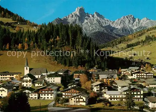 AK / Ansichtskarte Filzmoos Panorama mit Bischofsmuetze Gosaukamm Dachsteingebirge Filzmoos