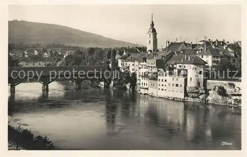 AK / Ansichtskarte Olten Teilansicht Gedeckte Bruecke Olten