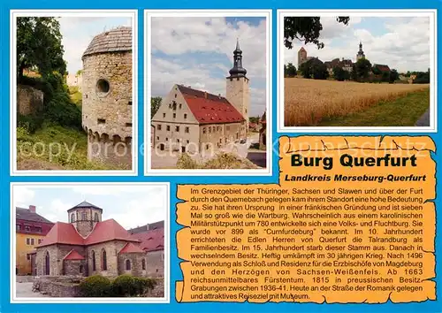 AK / Ansichtskarte Querfurt Burg Querfurt Vorwerk Kornhaus mit Pariser Turm Gesamtansicht Kirche Querfurt